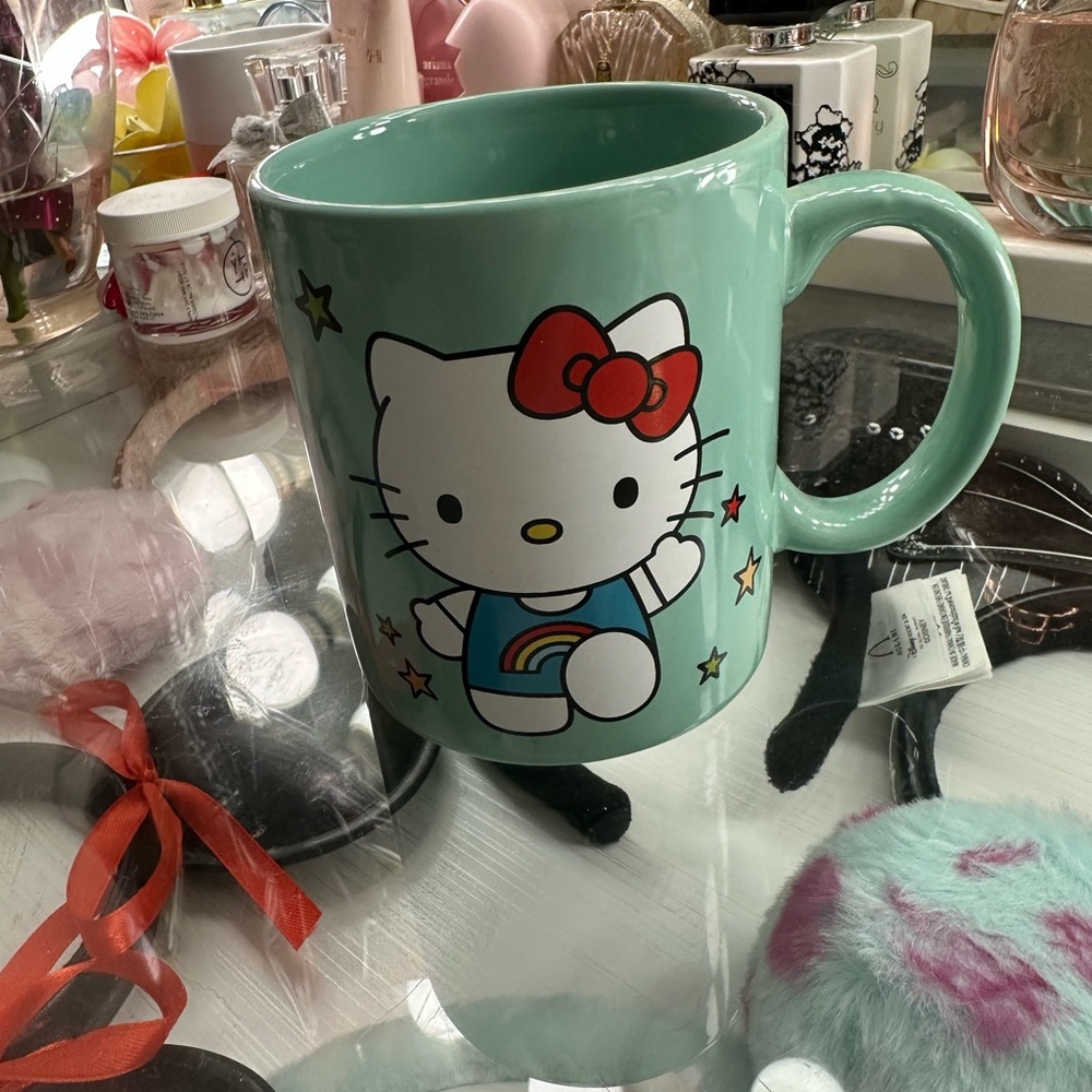 Hello Kitty Mint Green Mug with Rainbow